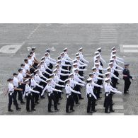 Défilé à pied des élèves de l'école nationale de Police (ENP) de Périgueux lors de la cérémonie du 14 juillet 2020 sur la place de la Concorde.