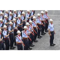 Défilé à pied de la brigade des sapeurs-pompiers de Paris (BSPP) lors de la cérémonie du 14 juillet 2020 sur la place de la Concorde.