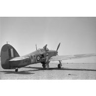 Un chasseur Hurricane I/TRop  avec le numéro de série (serial Z 4857) du 80 Squadron piloté par le Sgt Franck Mason.