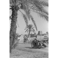 Un side-car de la Luftwaffe, immatriculé WL-SP-0204, dans le secteur dans la ville de Siwa.