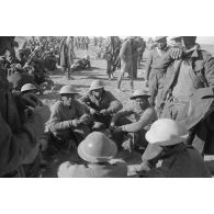 Rassemblement de prisonniers du Commonwealth, certainement issus de l'armée néo-zélandaise.