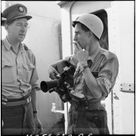 L'arrivée du détachement norvégien de l'ONU (Organisation des nations unies) en gare de Port-Saïd.