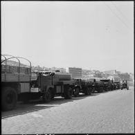 Camions citerne entreposés près d'Alger.