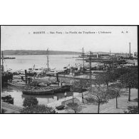 7. Bizerte. Baie Ponty. La Flottille des Torpilleurs. L'Infirmerie. A. R. [légende d'origine]