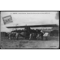 53. Bizerte. Aviation Maritime. Rentrée d'un hydravion dans son hangar après le vol. Collection Régence. [légende d'origine]