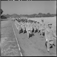 Défilé des élèves de l'Ecole militaire préparatoire nord-africaine (EMPNA) de Koléa à l'occasion de la cérémonie de distribution solennelle des prix.