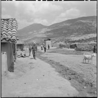 Le groupe d'auto-défense en patrouille rentre au centre de regroupement situé dans la vallée de l'Oued Isser (région de Palestro).