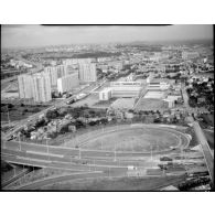 Rosny-sous-Bois/Noisy-le-Sec (93). Au premier plan, l'échangeur de Noisy-le-Sec et la boucle A3-A86.