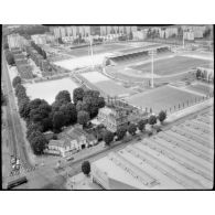 Saint-Denis (93). Vue oblique du nouveau stade.