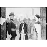 A l'intérieur du musée Franchet d'Espèrey situé dans la Casbah d'Alger : reconstitution du tableau représentant la remise de l'épée d'honneur au Maréchal Bugeau, avec des mannequins aux tenues d'époque.