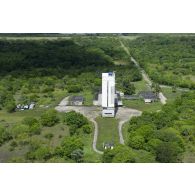 Les installations du pas de tir Diamant du centre spatial guyanais (CSG) à Kourou, en Guyane française.