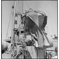 Dégâts et destructions dans le port de la ville de Flessingue.