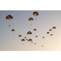 Des parachutistes français et nigériens sautent dans la région de Tiloa, au Niger.