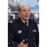 L'amiral Christophe Prazuck, CEMM (chef d'état-major de la Marine), présente ses voeux lors d'un discours aux RCIT(réservistes citoyens) et aux associations de la Marine à la Rotonde de l'Ecole militaire.