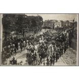 St Cyr - juin 1905. Arrivée du roi d'Espagne escorté par la section de Cavalerie. [légende d'origine]