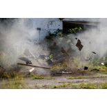 Explosion d'une grenade fumigène sur le camp de Tapa, en Estonie.