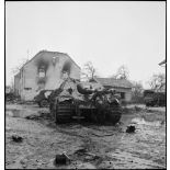 Char allemand Jagdpanther sd.kfz 17B (Panzerjager 8,8) détruit dans la commune de Delle, reconquise le 18 novembre 1944 par le RICM (régiment d'infanterie coloniale du Maroc).