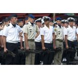 Coulisses de la revue des troupes à pied de l'EFSOAA (école de formation des sous-officiers de l'armée de l'Air) lors de la cérémonie du 14 juillet 2011.