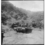 Un char de la 2e DI US (2e division d'infanterie américaine) oeuvrant au profit du Bataillon français de l'ONU en Corée.