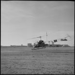 L'hélicoptère Bell ayant servi à l'opération de recherche du chef indépendantiste Adjoul-Adjoul, dans la zone montagneuse du sud de l'Aurès.