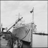Le destroyer Ibrahim el Awal dans le port de Haïfa.