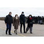 La ministre des Armées évolue sur la base aérienne 57 Mihail-Kogălniceanu aux côtés du Président roumain Klaus Iohannis et de son Premier ministre Nicolae Ciuca à Constanta, en Roumanie.<br>