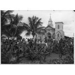 Congo, Brazzaville, 1910. La cathédrale Saint-Firmin, construite par Mgr Augouard en 1892. Vue prise après les travaux d'agrandissement.