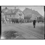 Mulhouse, Haut-Rhin, rapatriement de prisonniers français libérés. [légende d'origine]