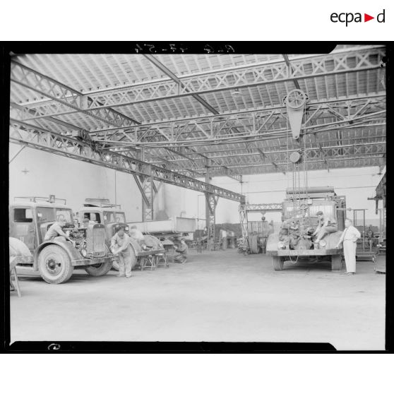 Plan d'ensemble d'un atelier de réparation des usines Berliet, à Alger.