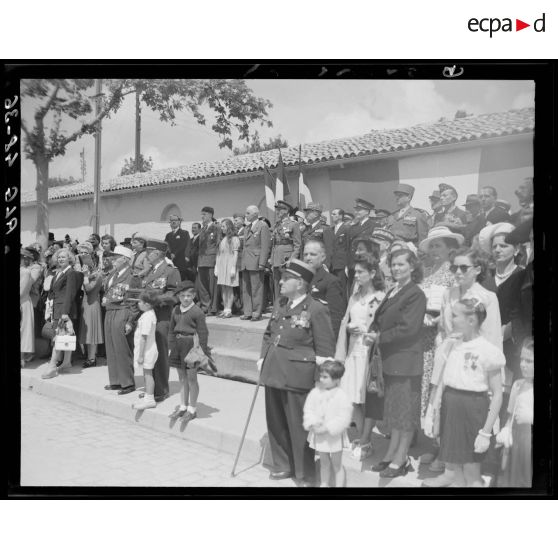 Cérémonie militaire à l'occasion de l'anniversaire de la bataille de Camerone, à la caserne Vienot de Sidi-Bel-Abbès.