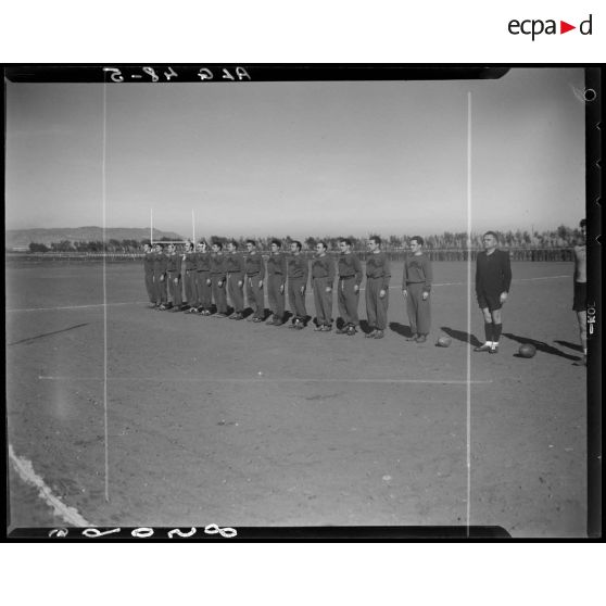 Plan d'ensemble d'une équipe de rugby.