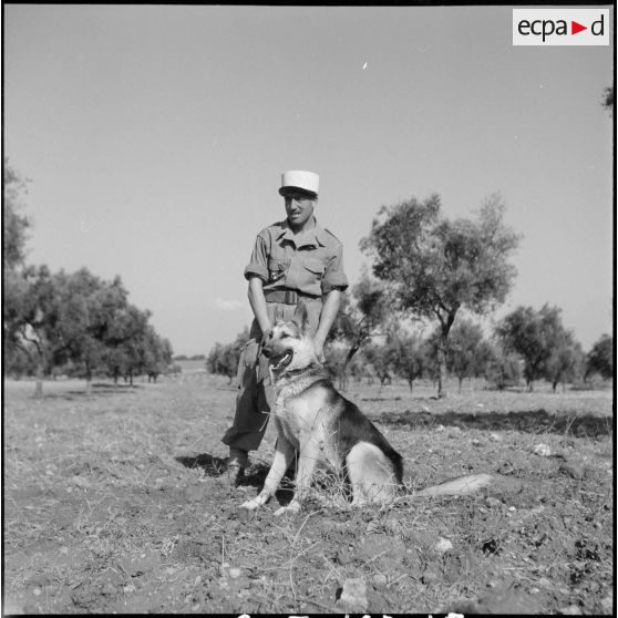 Le 17e peloton cynophile du 5e REI stationné à Turenne. [Description en cours]