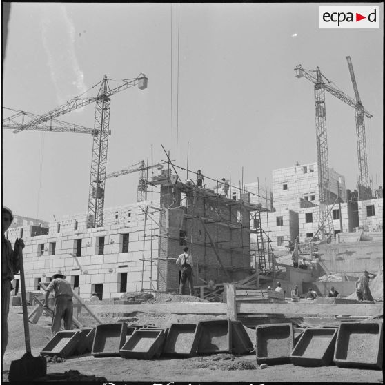 Construction de la cité de l'Avenir près de Bab-el-Oued. [Description en cours]