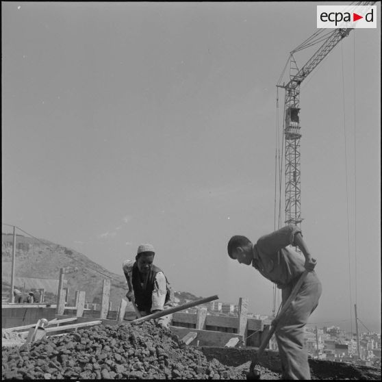 Construction de la cité de l'Avenir près de Bab-el-Oued. [Description en cours]