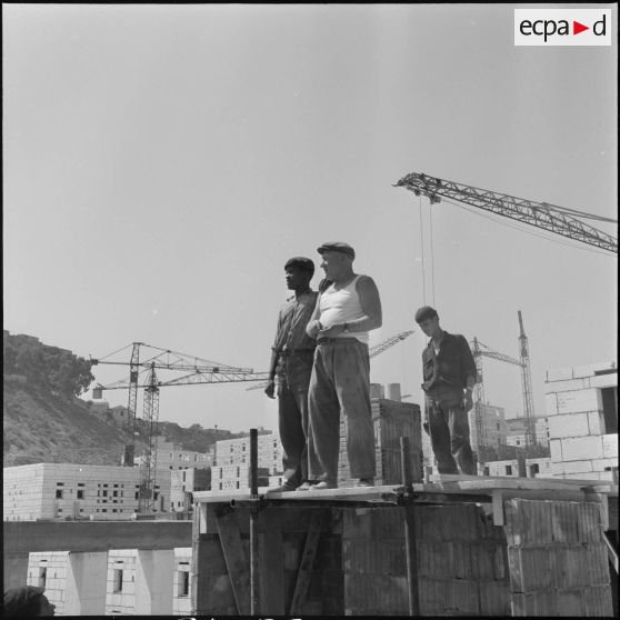 Construction de la cité de l'Avenir près de Bab-el-Oued. [Description en cours]