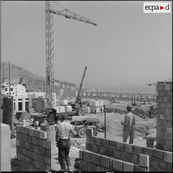 Construction de la cité de l'Avenir près de Bab-el-Oued. [Description en cours]