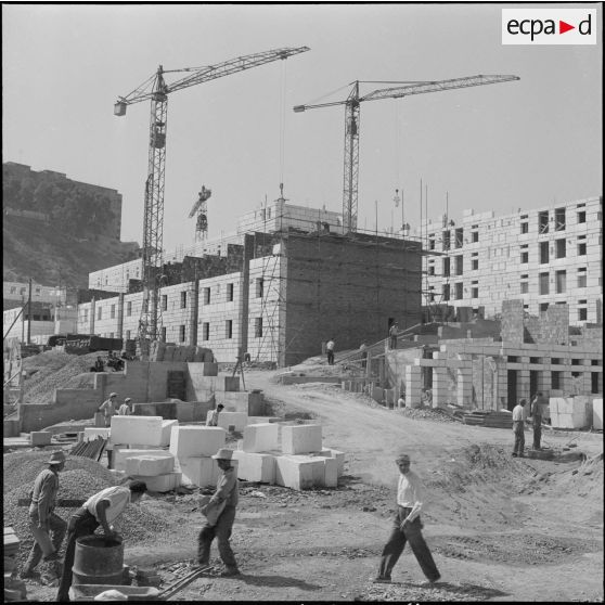 Construction de la cité de l'Avenir près de Bab-el-Oued. [Description en cours]