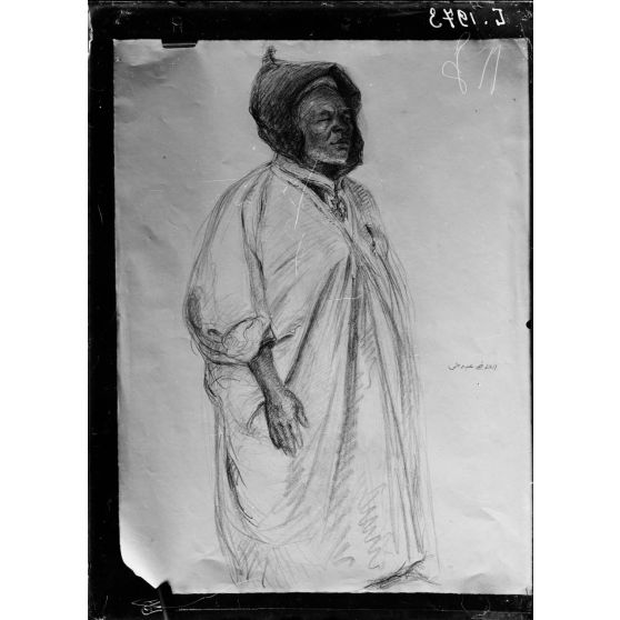 Reproduction de portraits de la Mission Musulmane par Noël Dorville. Si Abdoul Kam. Délégué du Sénégal. [légende d'origine]