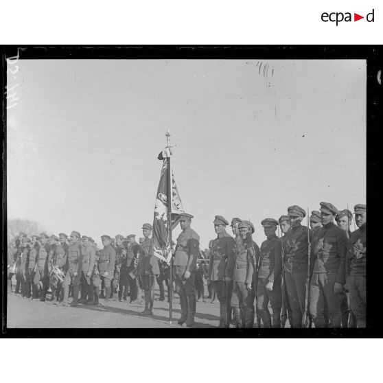 Omsk. Le drapeau tchèque. [légende d'origine]