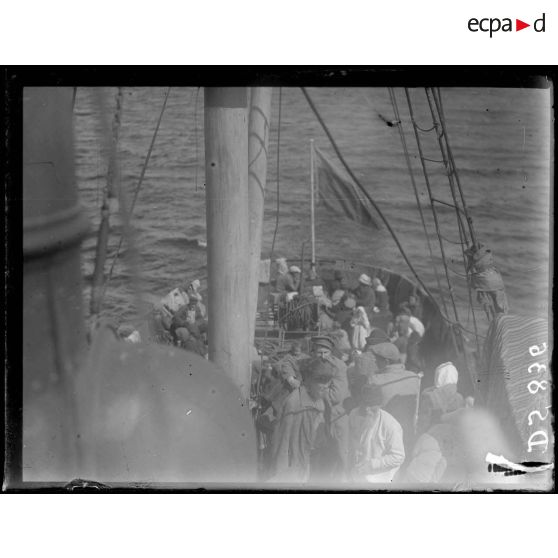 De Mezen (Kammennekan) à Arkhangelsk. Sur le vapeur Nicolas. Voyageurs de 3e classe. [légende d'origine]