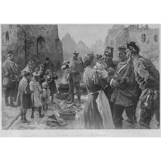 Paris. Musée Franco Américain M. Leblanc, 6 avenue Malakoff. Peinture. Deutsche Landwehr Feindesland. [légende d'origine]