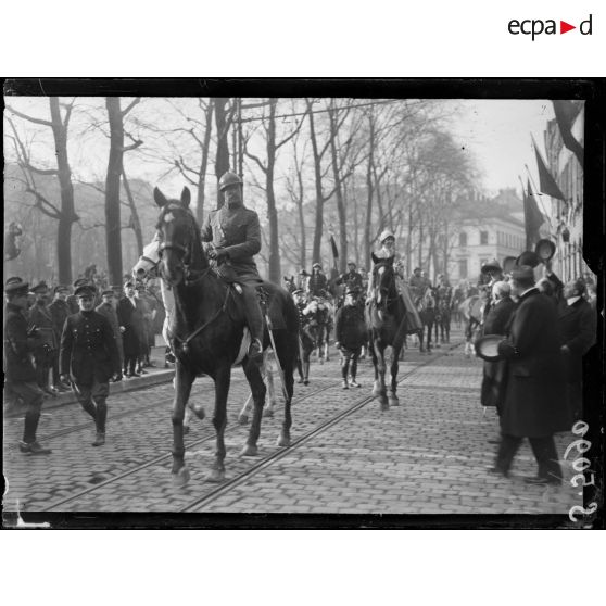 Gand, Belgique. Arrivée des souverains. [légende d'origine]