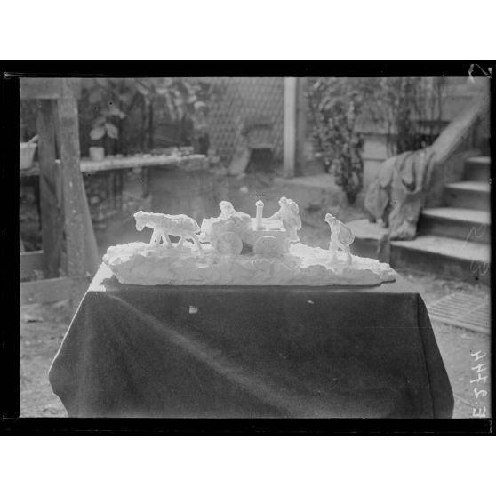 Châlons sur Marne. Maquette pour la décoration du buffet des permissionnaires (fondation de la Croix Rouge américaine). La cuisine. [légende d'origine]