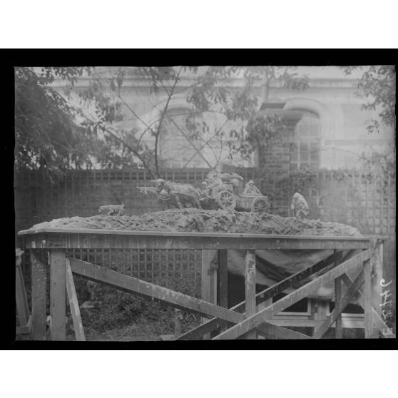 Châlons sur Marne. Maquette pour la décoration du buffet des permissionnaires (fondation de la Croix Rouge américaine). La roulante. [légende d'origine]