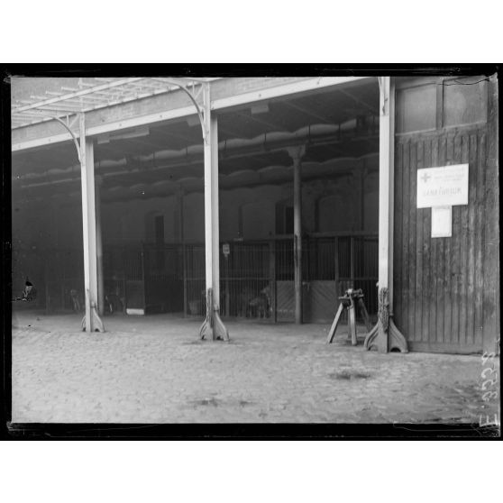 Paris. Hôpital militaire canin de la Bleue Bross. Les cages. [légende d'origine]