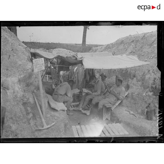 Aubérive. Marne. Poste de secours. (Gossel). [légende d'origine]
