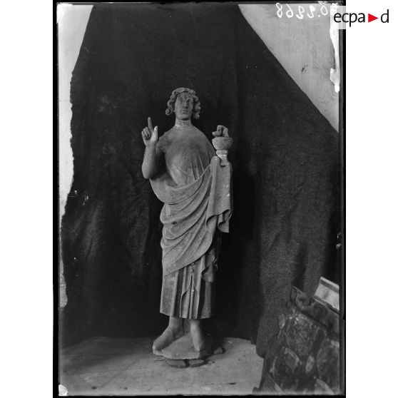 Sewen, Alsace. Statue de Saint Jean provenant de l'église de Thann. [légende d'origine]