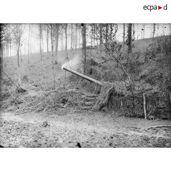 Près de Belrupt (Meuse), canon de 140 de marine casematé. [légende d'origine]