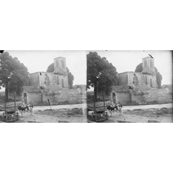 Villers-aux-vents (Meuse) : vue de l’église et des ruines. [légende d’origine]