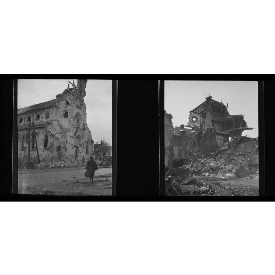 Hôtel de ville de Roye - Eglise de Ribécourt. [légende d'origine]